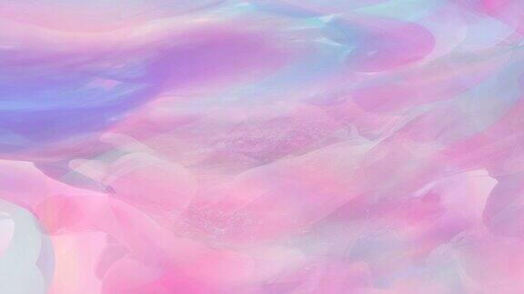 3d动画抽象粉色云彩液体波浪背景