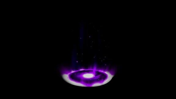 动画紫色光效果传送传送在黑色背景