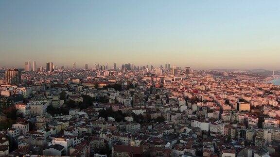 伊斯坦布尔市鸟瞰图土耳其伊斯坦布尔市