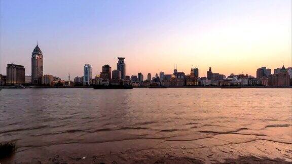 上海外滩夜景的时间流逝