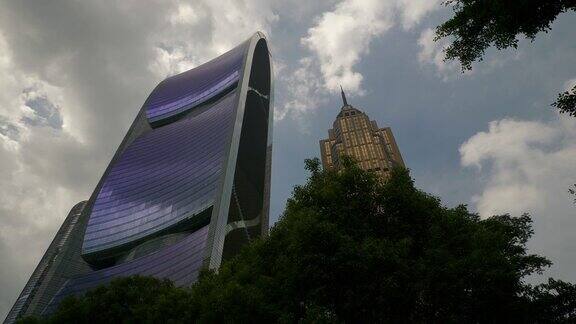 白天时间广州市区著名摩天大楼全景4k中国