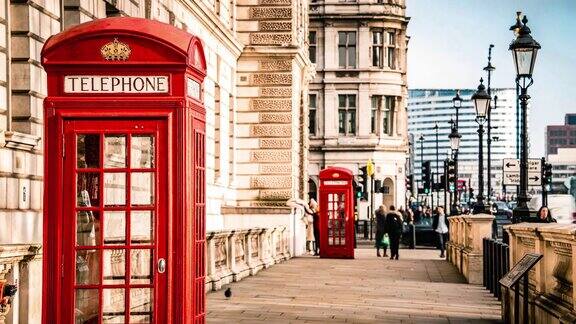 TimeLapse-伦敦标志性的电话亭