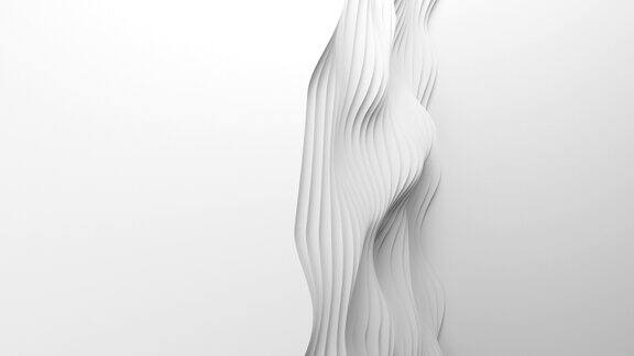 剪纸抽象动画背景循环3D干净的白色雕刻艺术纸工艺商业演示的极简现代无缝设计