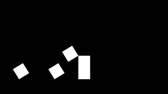 有趣的立方体数字从0到102d真实的物理盒子在黑色背景(4k循环)