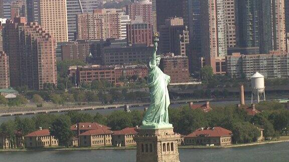美国纽约自由女神像鸟瞰图