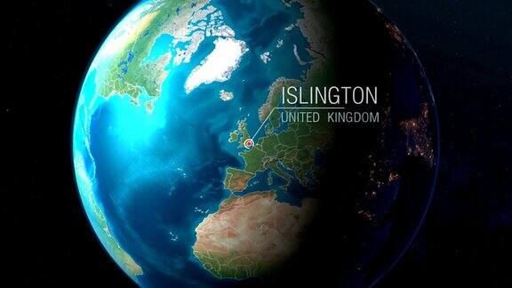 英国-伊斯灵顿-从太空到地球