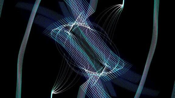 神奇的移动粒子条纹物体循环高清
