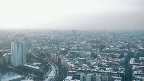 德国柏林的冬季城市景观