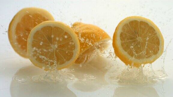 柑橘类水果飞溅慢动作