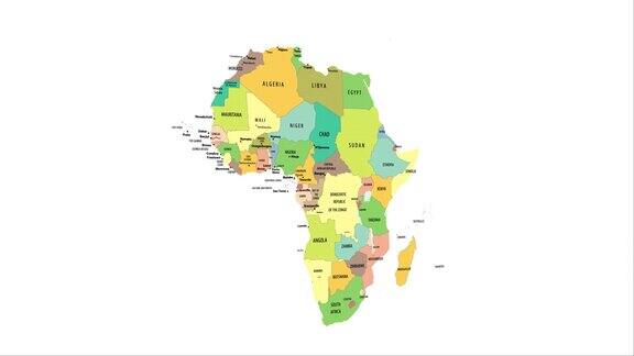 非洲地图的动画
