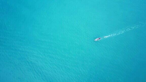 海上渡轮无人机视图空中场景