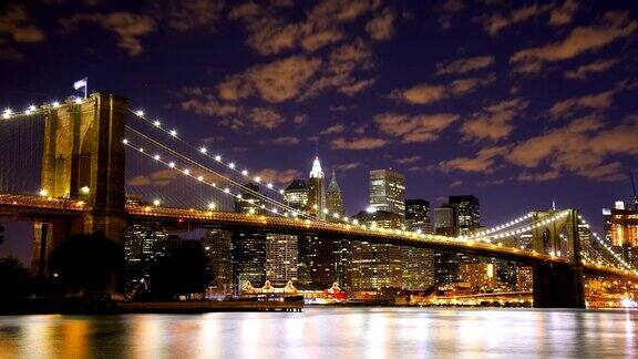 布鲁克林大桥纽约时光流逝