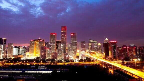 夜晚的北京城市风光