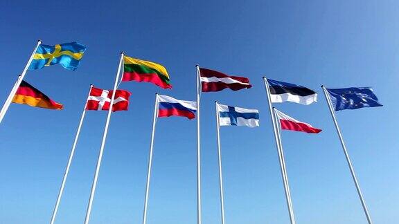 来自波罗的海各国的国旗