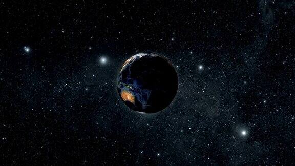 数字4K地球在太空与星星