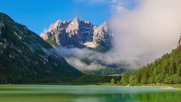 4KTimelapseLagodiLandro湖在Dolomites南蒂罗尔意大利欧洲