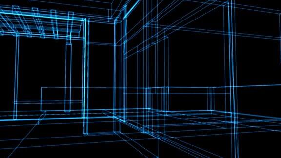 电线框架房屋作为动画蓝图-高清