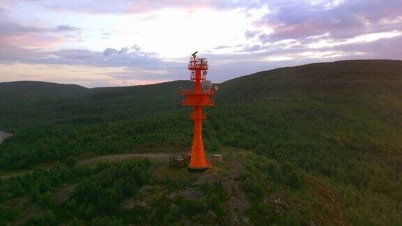 红色灯塔带雷达沿海监视雷达天线