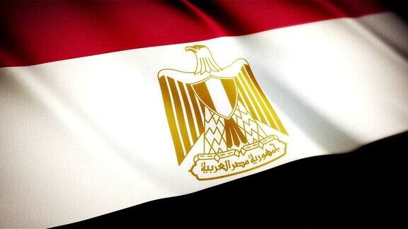 埃及逼真的国旗无缝循环摆动动画