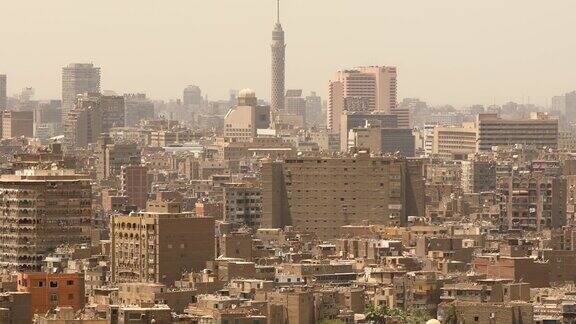 平移拍摄的埃及开罗市景