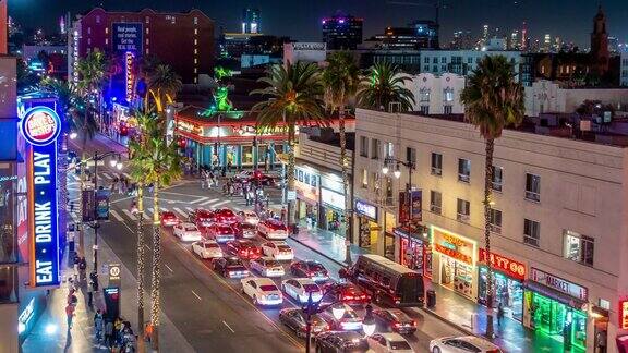 世界著名的好莱坞大道的时间流逝在洛杉矶加利福尼亚州美国