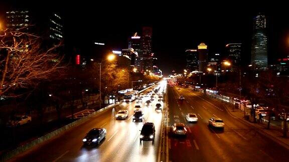 北京夜晚的城市交通