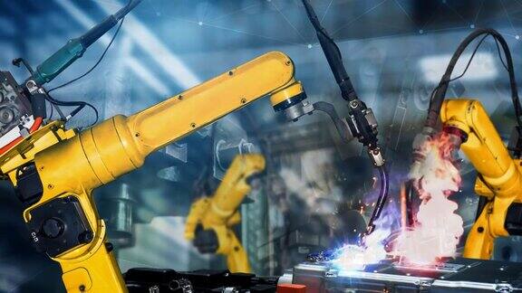 智能工业机器人手臂现代化为数字化工厂技术