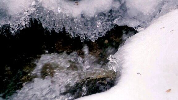 《冬天的流水冰雪》的慢镜头
