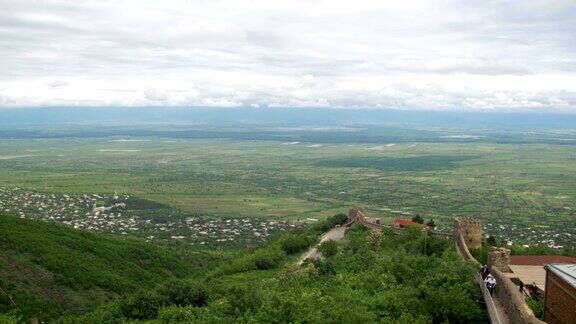 Sighnaghi格鲁吉亚从上面俯瞰城市的景色