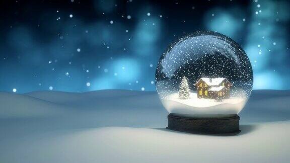 圣诞雪花水晶球