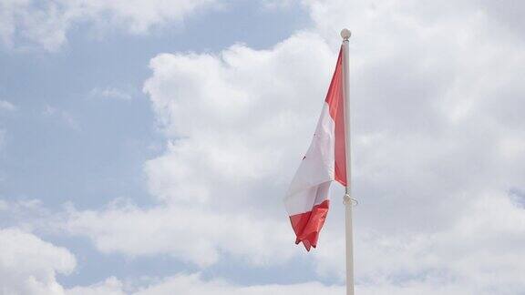 加拿大国旗在风中飘扬4K2160p30fps超高清视频-加拿大国旗在蓝天下飘扬4K3840X2160超高清视频