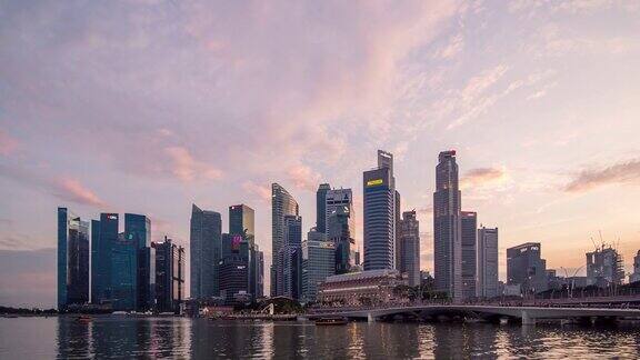 时光流逝新加坡城市景观