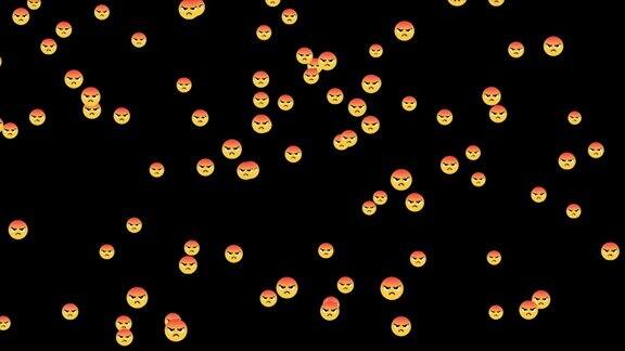 社交媒体符号动画Emoji分词愤怒的笑脸4K视频