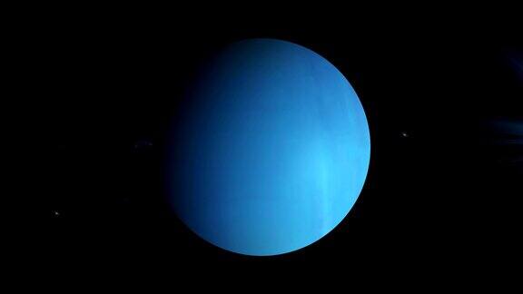 天王星行星在外太空在自己的轨道上旋转循环