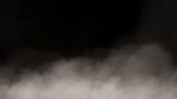 白色烟雾雾蒸汽云在黑色背景