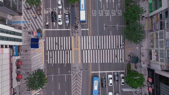 无人机拍摄的韩国首尔市江南路