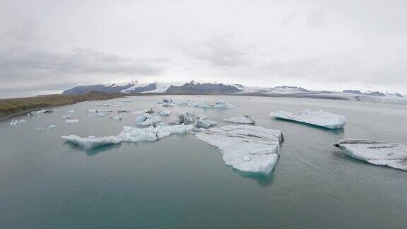 无人机拍摄冰岛冰川