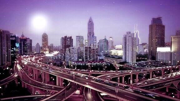 上海高速公路夜景-
