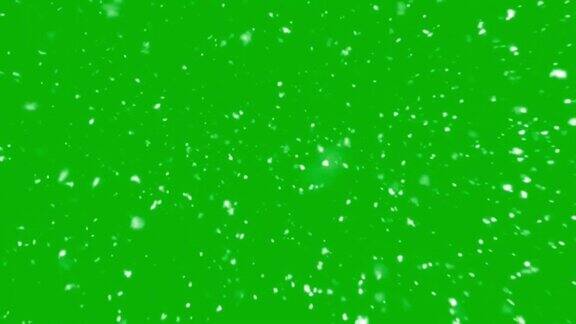 雪花落在绿幕上
