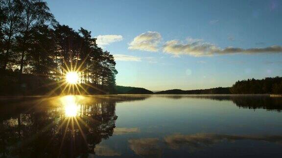 湖面上的日出
