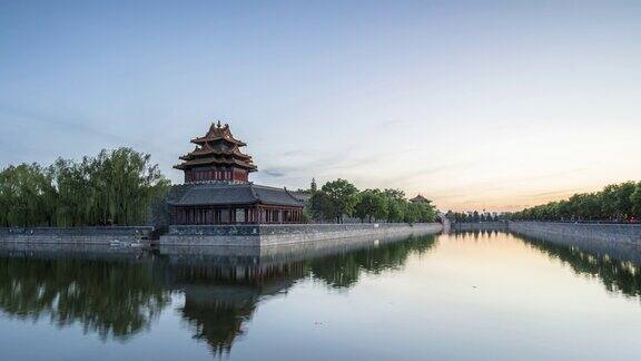 时间流逝中国北京紫禁城的日落