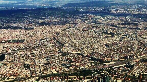 从空中俯瞰维也纳市中心