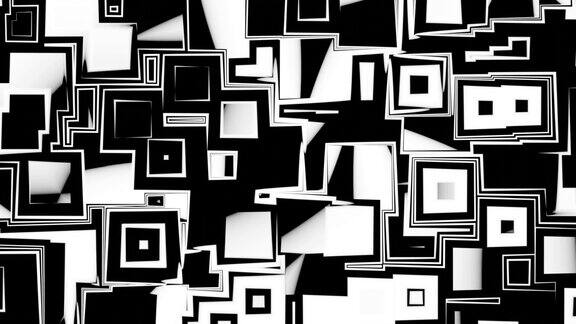 黑白抽象方块背景3d渲染