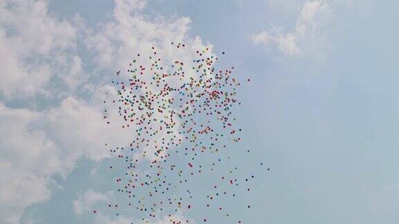 气球飞向天空