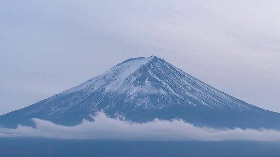 4K延时白天到晚上的日本富士山标志性建筑川口町日本