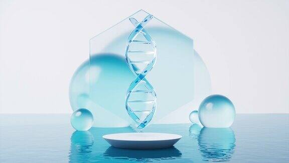 DNA结构和水面3d渲染