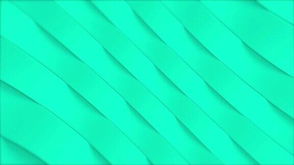 三维光滑的绿色松木条纹抽象最小几何运动背景无缝循环背景动画高级最小动画横幅现代壁纸的文本和演示文稿模板