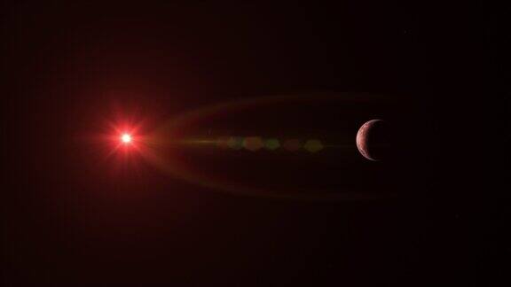 外星宜居行星与红矮星的远景图