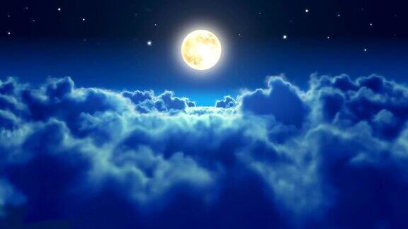 在有月亮的夜晚飞过云循环