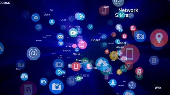 社交网络和媒体-蓝色